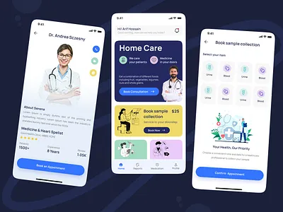Home Doctor Service App Concept 🧑‍⚕️ ai health ai health app app design 2025 appointment booking app booking doctor doctor doctor app doctor app design find doctor app health app health app design health service app healthcare app hospital app medical app modern healthcare app online doctor app online healthcare patient app uiux 2025