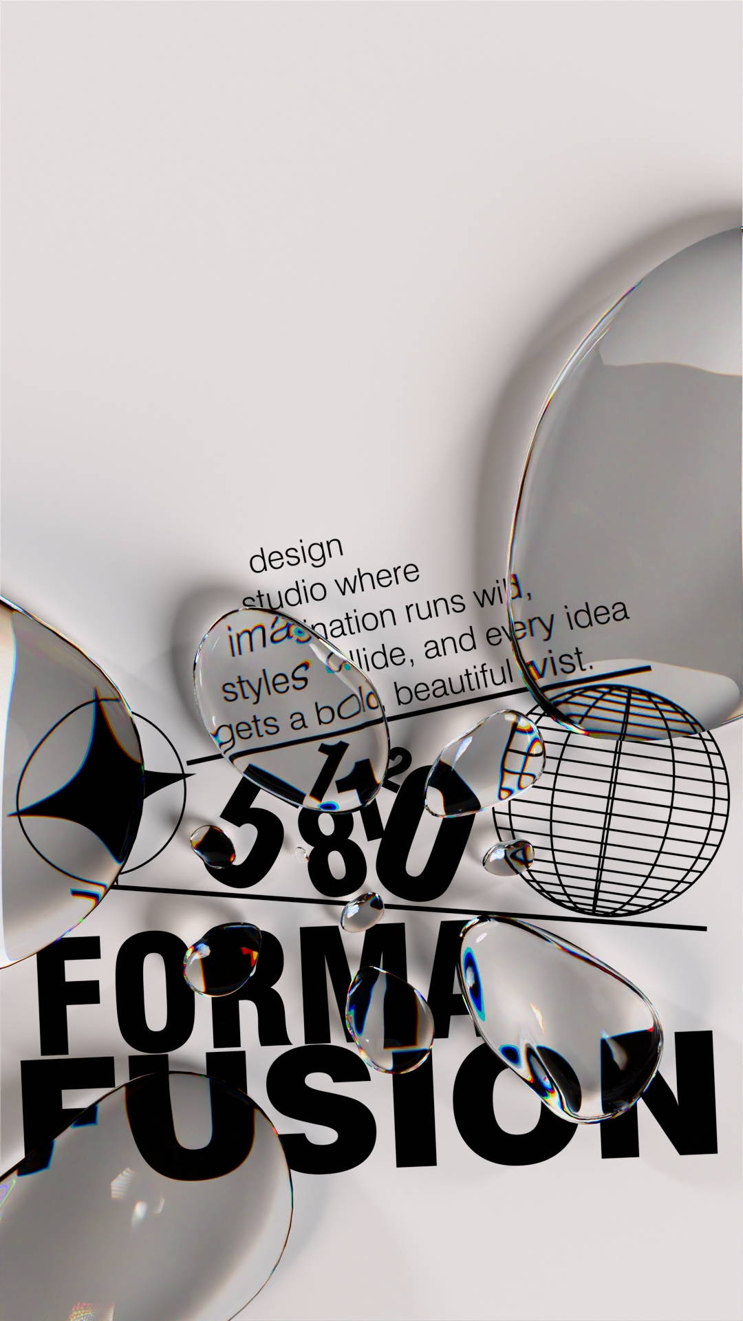 Forma Fusion - Bubble experiment with text 3d blender branding bubble design experiment forma fusion graphic design illustration illustrator test typography ui