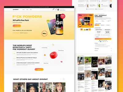 Fitness / Pre-Workout Gummies Ecommerce adobe illustrator branding design ecommerce ecommerce website figma fitness graphic design illustration logo ui uiux ux vector web design web development wordpress