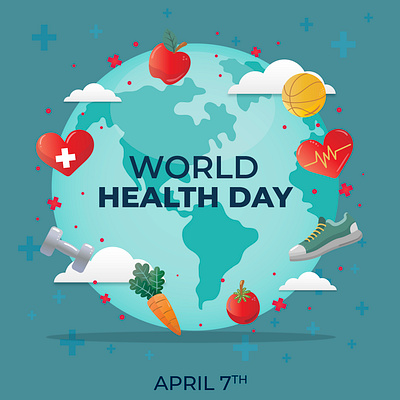 WORLD HEALTH DAY adobe illustrator branding design eating habits good life graphic design healthy eating healthy life illustration insta gram post logo safe life social media post vector vegetables world health day