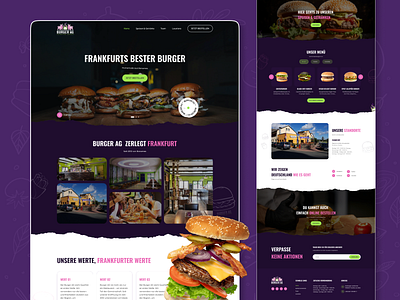 Burger Restaurant Website adobe illustrator branding design figma food website graphic design illustration logo typography ui uiux ux vector web design web development website wordpress