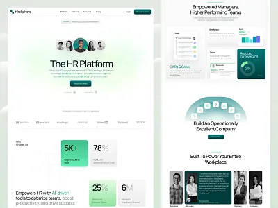 HireSphere - Next-Gen HR SaaS Web Experience branding website