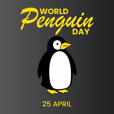 world penguin day adobe illustrator black branding cute design graphic design illustration logo penguin penguin life save penguin save penguin habitat ui vector world penguin day yellow