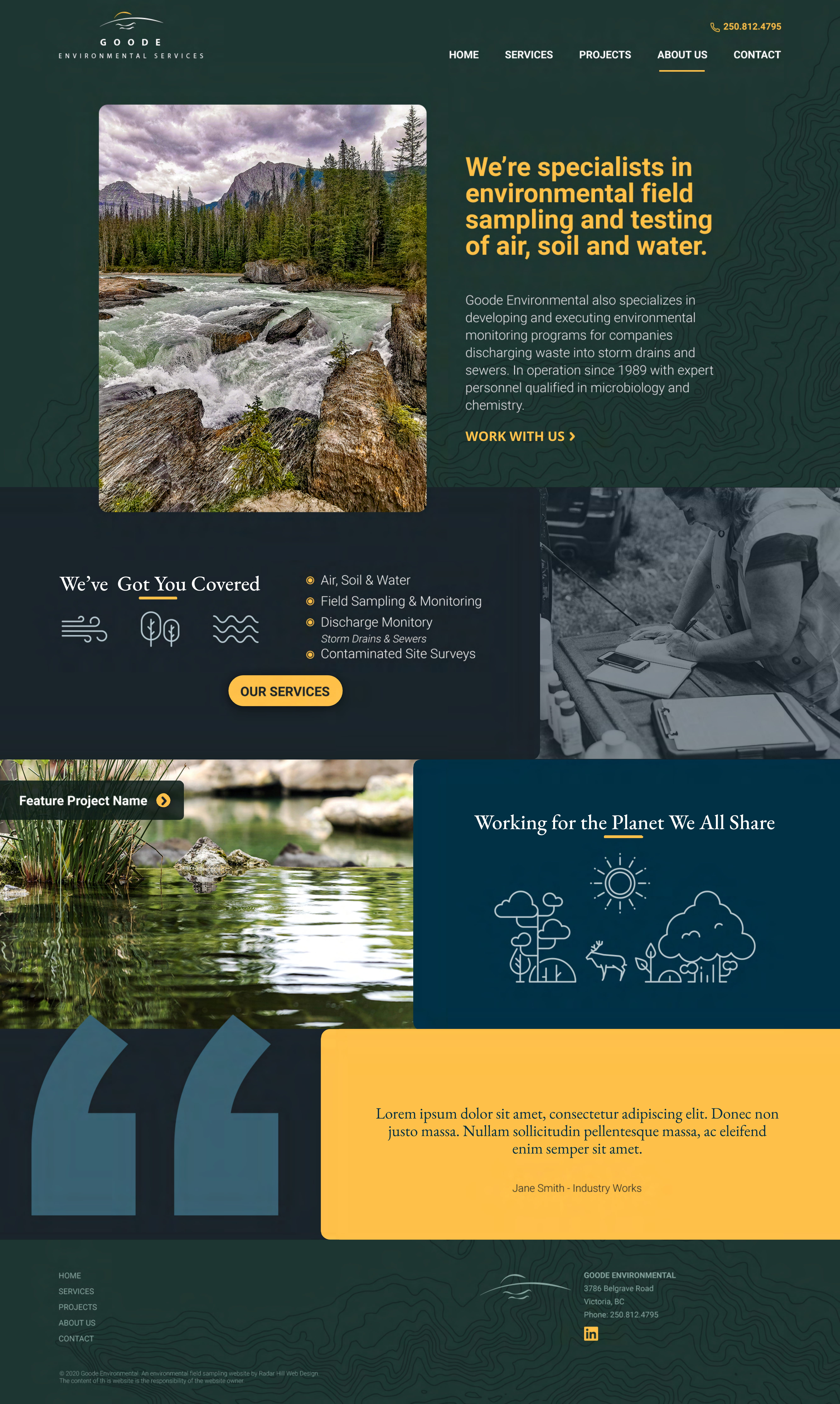 Goode Environmental Services graphic design home page web design