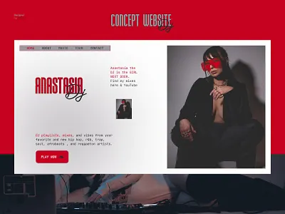 Hero Section - DJ Anastasia art directed branding dj graphic design hero section music musician ui user interface web design