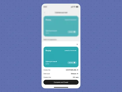 Confirm Card Creation Revpay crypto Card