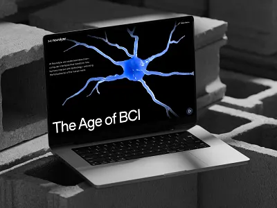 neurolyze: BMI Brain Machine Interface - The Age Of Biocomputing 3d neuron bci website biotech landing page biotech web design biotech website biotechnology blue brain computer interface brain machine interface clean dark mode digital health ui minimal modern neurology website neuroscience neuroscience website neurotechnology neurotechnology website