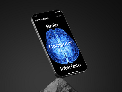neurolyze: BCI Brain Computer Interface - Mobile Hero UI Pattern 3d brain 3d neuron bci website biotech landing page biotech web design biotech website biotechnology blue brain computer interface brain machine interface clean dark mode digital health ui minimal modern neurology website neuroscience neuroscience website neurotechnology