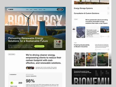 BIONEMU : BIOENERGY Landing Page bioenergy branding brutalist clean design exploration landing page solarpanel ui uidesign uiux unique userinterface website