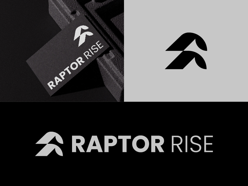 Modern, Corporate, Tech Logo Design and Brand Identity abstract logo brand identity branding business logo corporate logo logo branding logo design logodesign logomark logos logoty logotype modern r r letter r r logo raptor rise startup logo tech logo technology logo