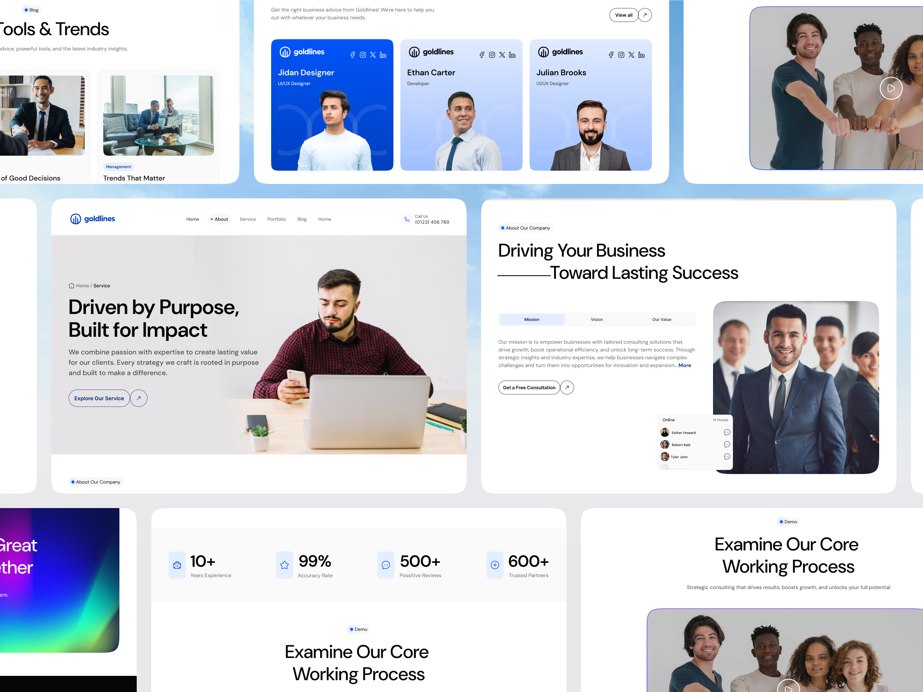 Goldlines Consulting Website UIUX Design -About us interface product service startup ui ux web