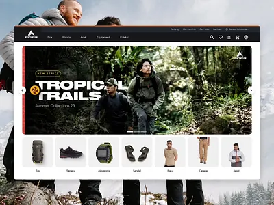 EIGER Adventure E-Commerce Website Revamp · Homepage adventure ecommerce hiking outdoor ui web design website