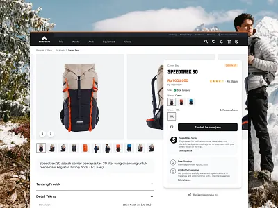 EIGER Adventure E-Commerce Website Revamp · Product Detail adventure bag camping ecommerce hiking outdoor product product detail product page store ui ui design web design