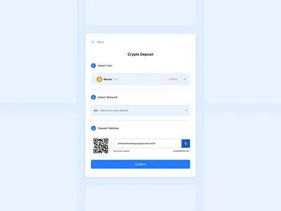 Deposit Crypto 3 (Deposit Address) - Daily Ui crypto deposite deposite crypto desigb exchange modal popup ui uiux ux webdesign website