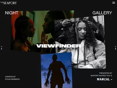 Viewfinder X The Seaport Website animation art gallery float interaction motion graphics physics ui ux website