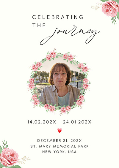 Funeral invitation funeral funeral invitation invitation design music old people post social media post
