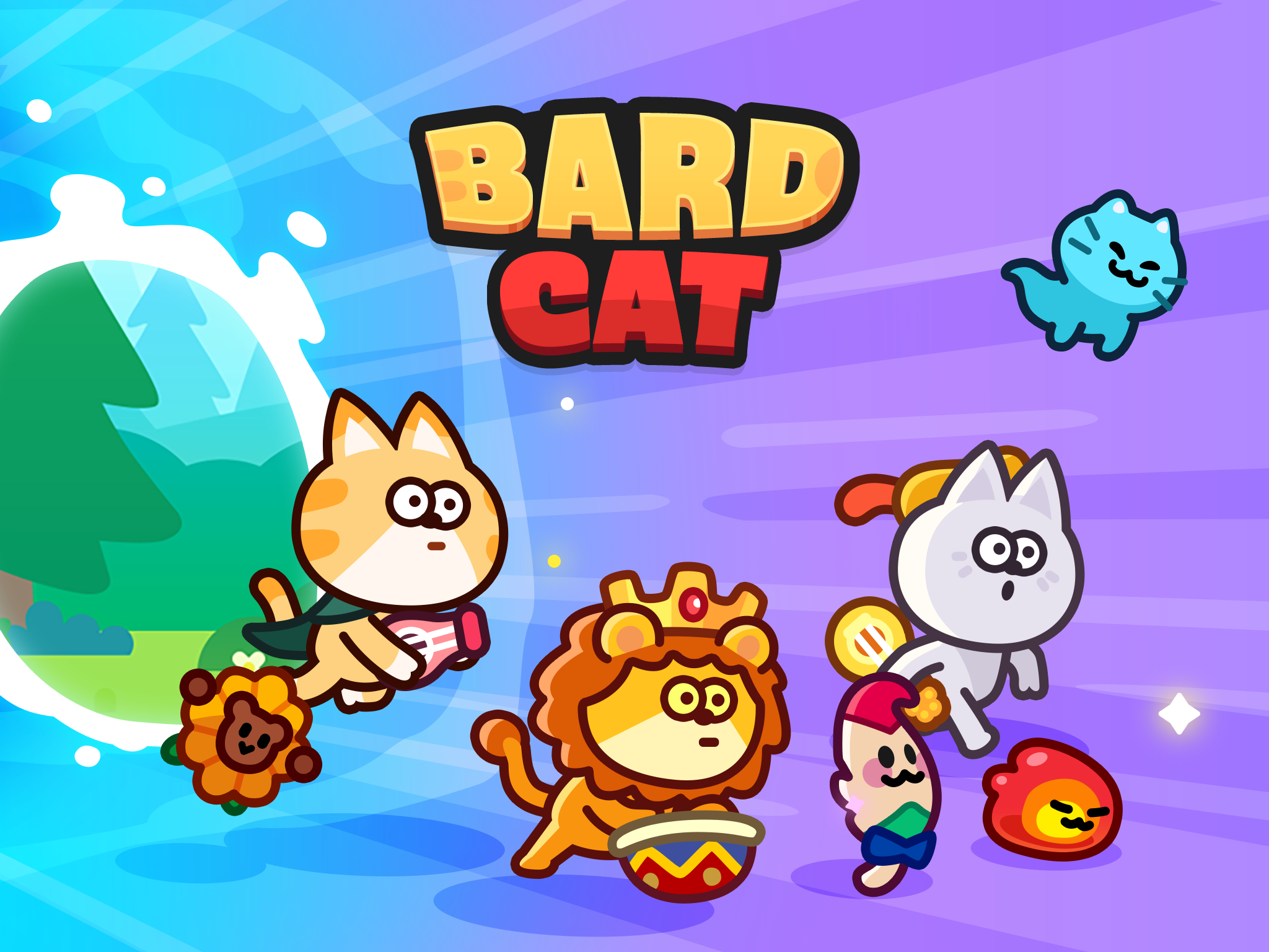 BardCat - Idle RPG bard bardcat game gamedev ilde game illustration indiedev layerlab layerlabgames mobirix title