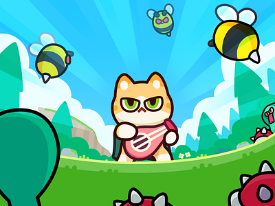Meow Rangers casual cat game game dev idle game illustration indie indie dev layerlab layerlabgames mobile game
