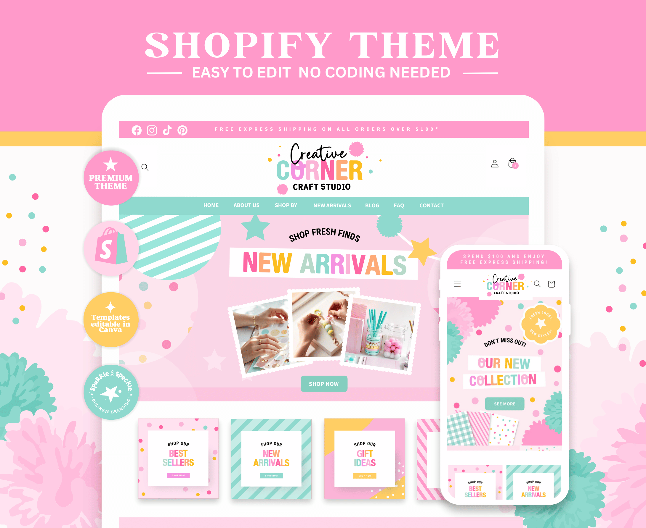 CREATIVE CORNER SHOPIFY THEME best shopify theme canva website craft product shopify theme ecommerce website editable shopify banners graphic design hand made products shopify theme premium shopify theme shopify banners shopify store shopify templates shopify theme shopify website web design templates website creation website theme