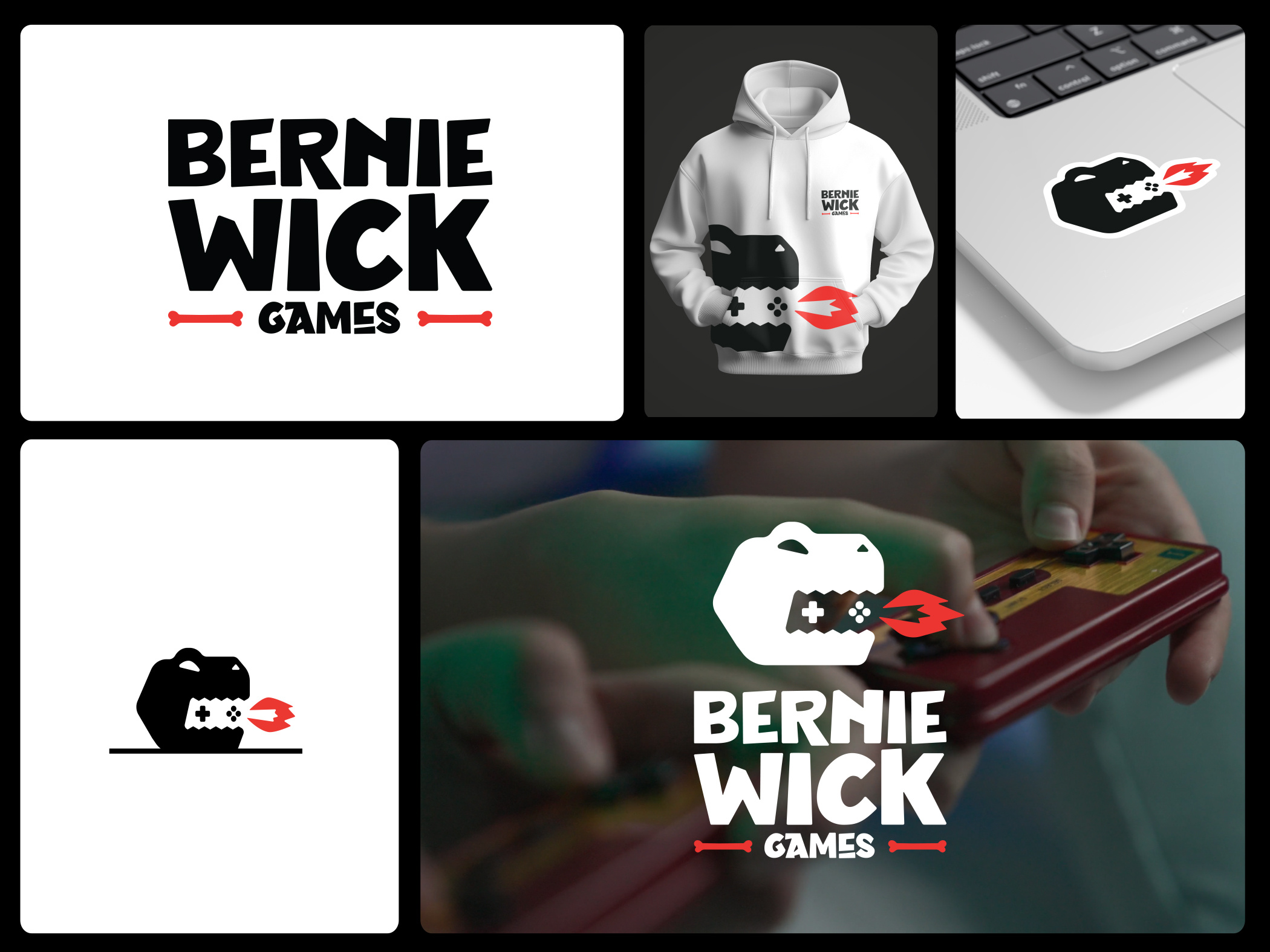 Bernie Wick Games Logo banner brand design brand identity branding branding design hand drawn identity design lettering logo logo design logotype retro script type typographic typography vintage visual identity