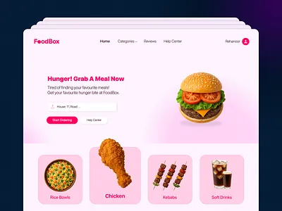 FoodBox - Food Delivery Website burger delivery ui ecommerce food food delivery graphic design ui website
