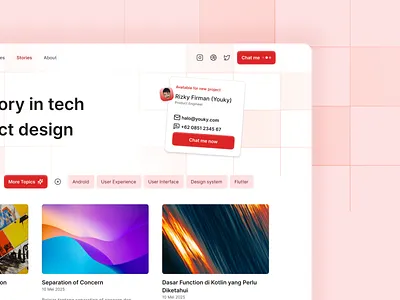 Personal Blog Website Design branding design flat graphic design identity illustration logo mobile newsletter personal blog personal website portfolio website ui ux vector websitedesign