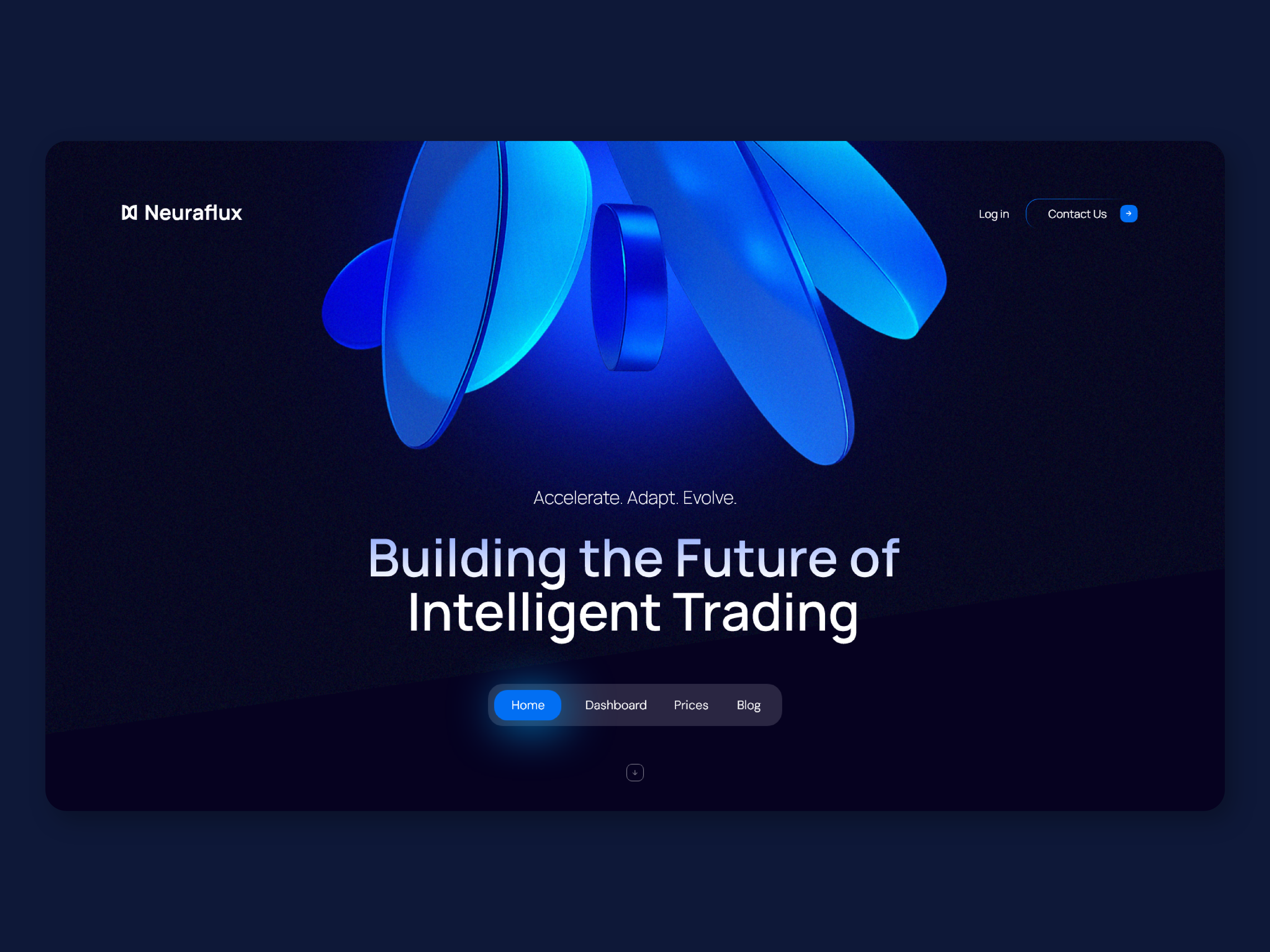 Neuraflux 3d clean future light minimal trading webdesign