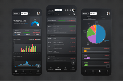 Fintech Income & Expense Management App – UI Concept app design fintech income expense ui ux webapp design