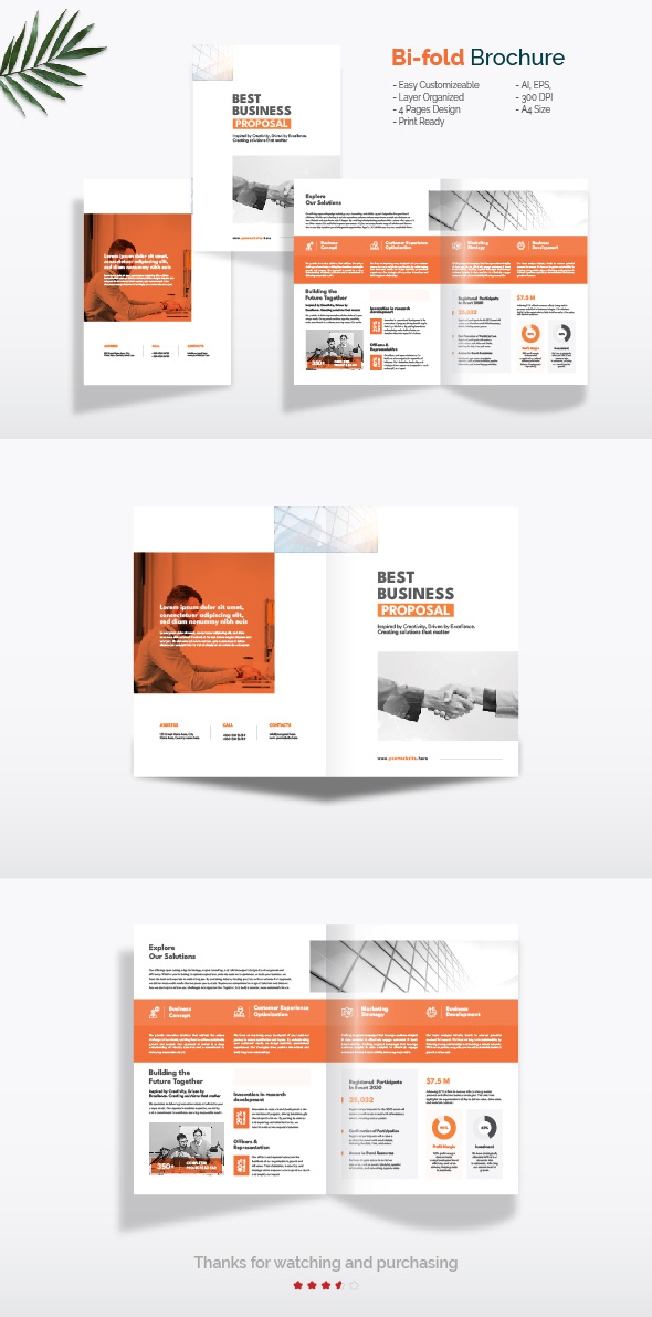 Business Proposal Bi-Fold Brochure Template agency