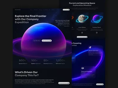 CosmoVenture - Space & Galaxy Exploration Website astronaut galaxy galaxy exploration landing page mars space space exploration spaceship uiux uiux design uiuxdesign web design website