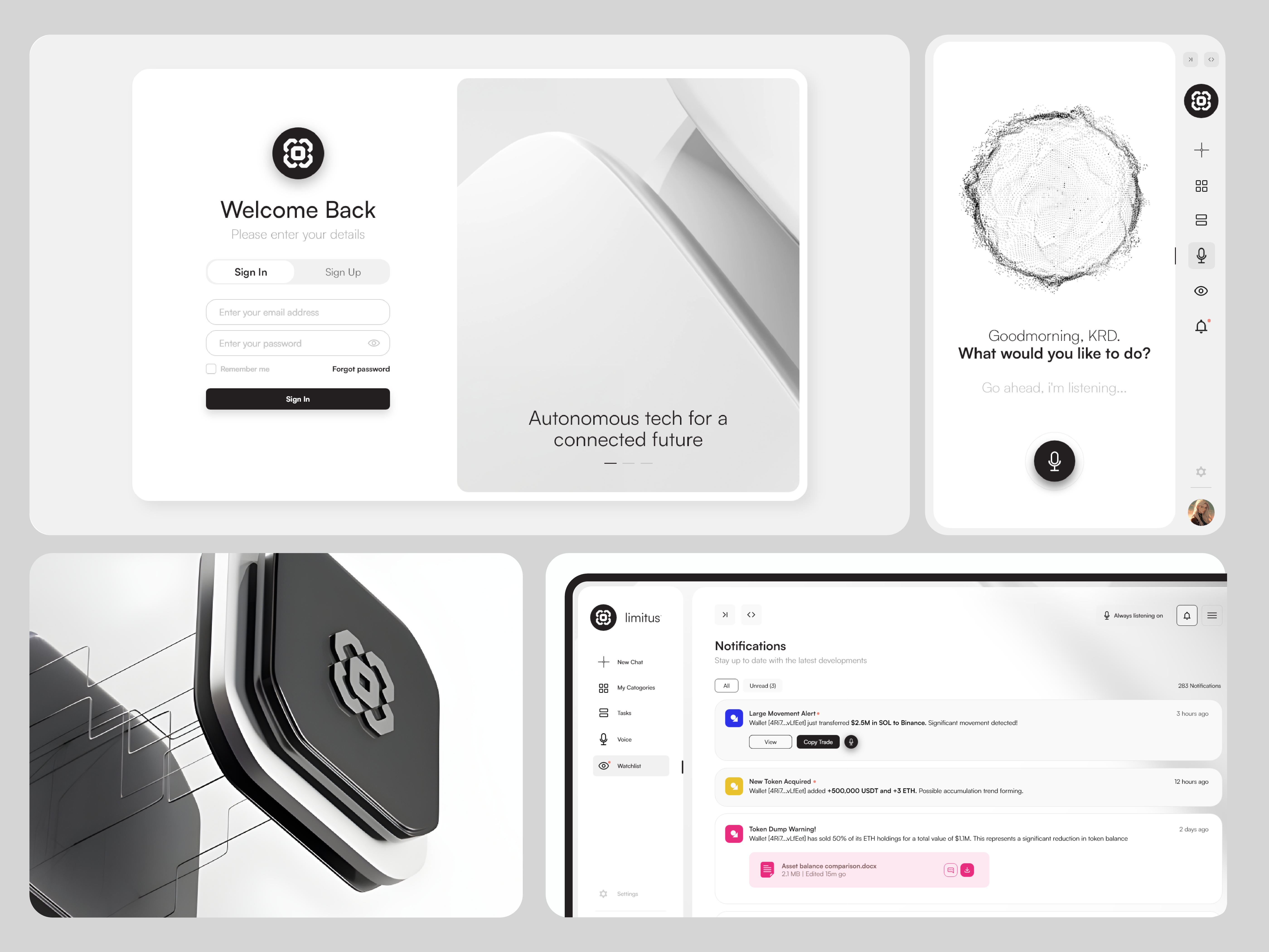 Limitus. AI agent ai agent dashboard social media visuals user interface web3