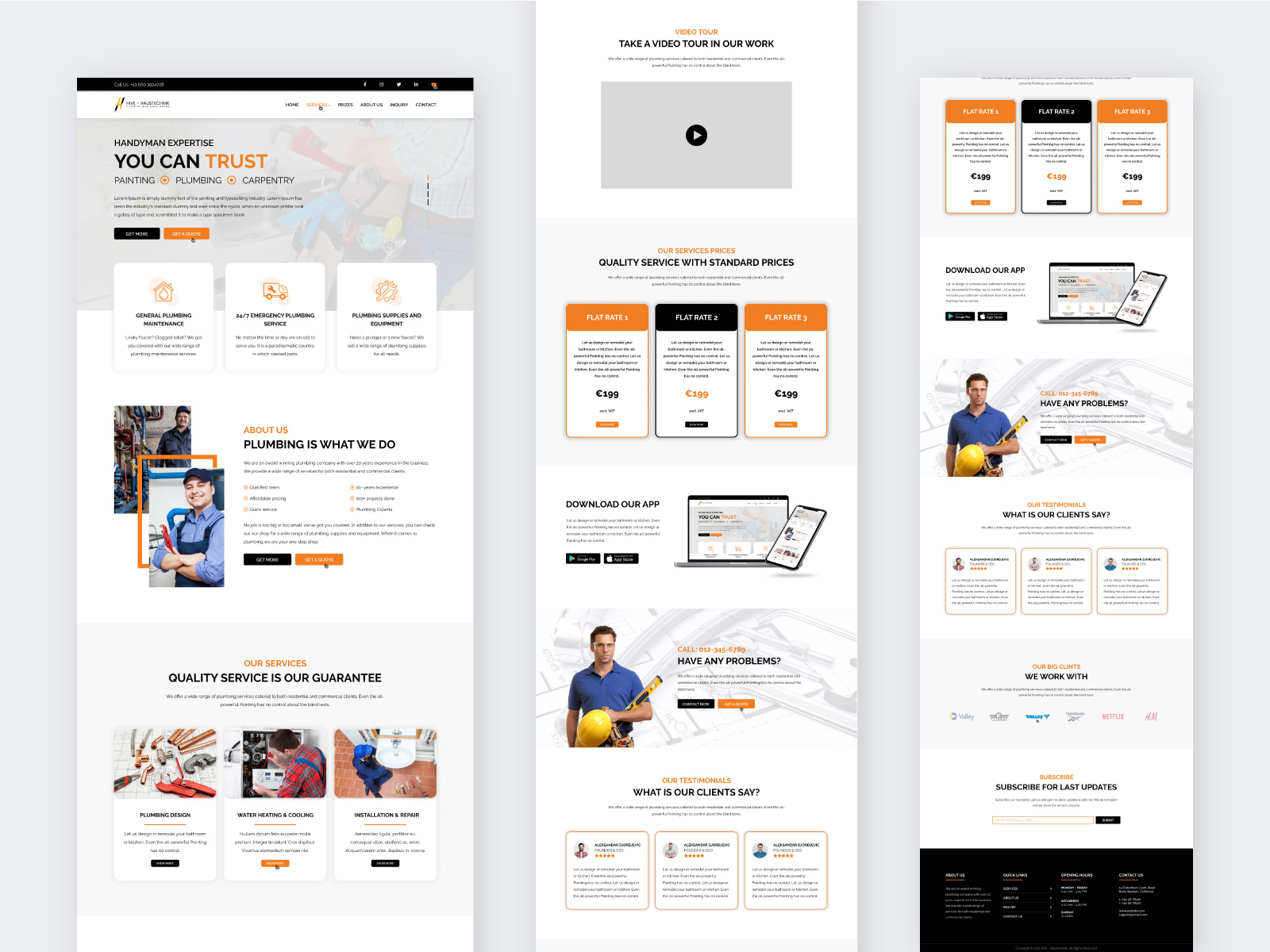 Hive Haustechnik Web UI Design graphic design landing page ui ui design