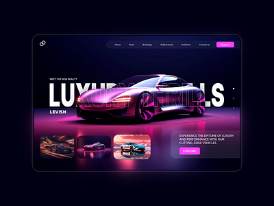 Futuristic Car App 3d animation branding graphic design logo motion graphics ui