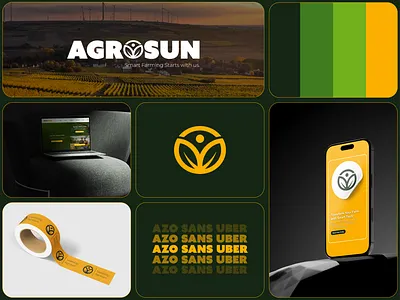 Agrosun - Branding ad design agriculture bold typography brandidentity branding creativeagency eco graphic design green brand logo minimalistic modern design stationary design ui uiux visualidentity web design web development yellow