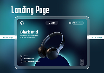 Landing Page Design for Headphones Brand | Designed with Figma ecommerce headphones brand home page home page for headphone brand landing page landing page design selling platform