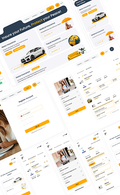 Insurance Aggregator Web Application ecommerce home insurance home page design home page ui insurance app insurance app design insurance website insurance website home page landing page medical insurance ui website design