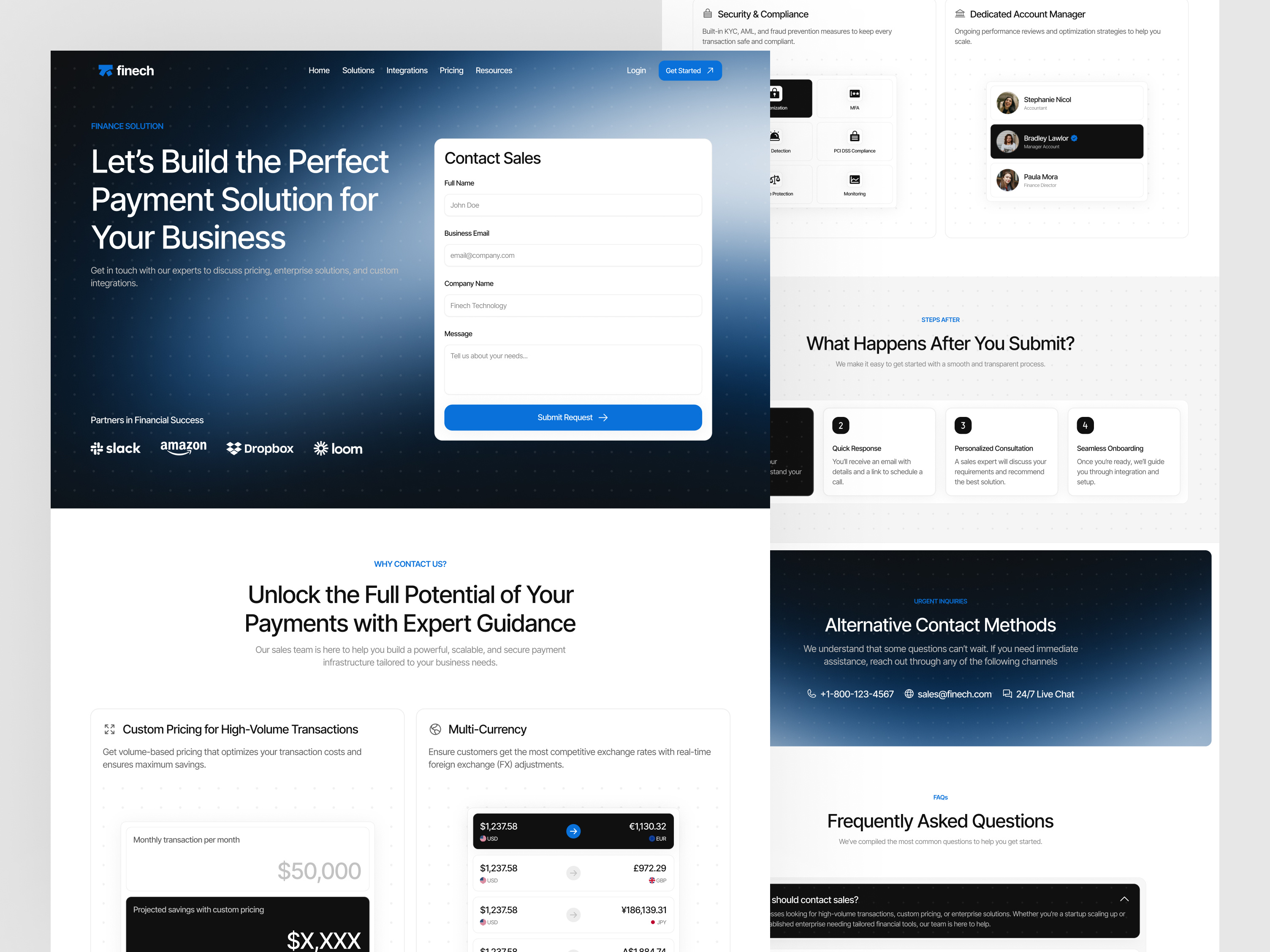 Example of Financial Tech Website Per Landing Page