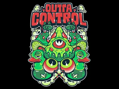 OUTTA CONTROL - #artforsale art artwork cartoon clothing design illustration merch