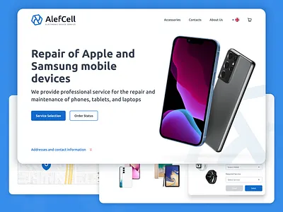 AlefCell Website branding graphic design hero landing ui ux web