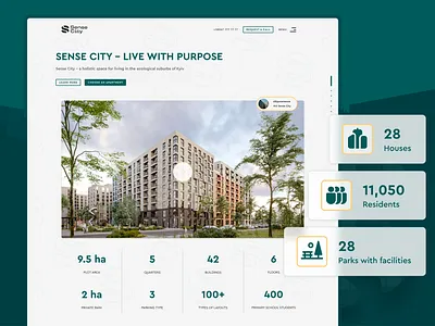 Sense City architecture branding design graphic design hero illustration landing logo ui ux web