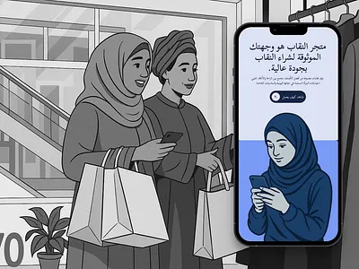 Mobile Version of Abaya Store arabic mobile interface
