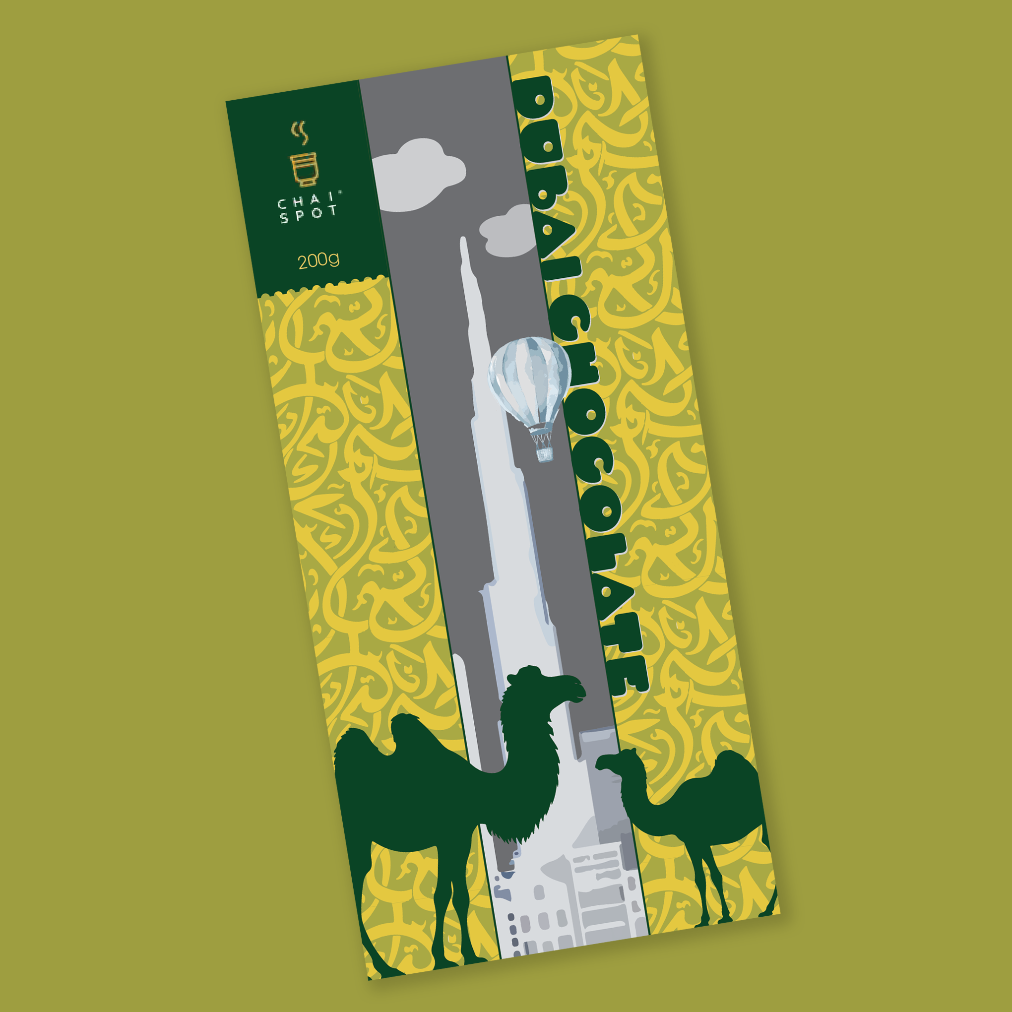 Wrapper idea for Dubai Chocolate bar candy bar dubai chocolate graphic design label packaging