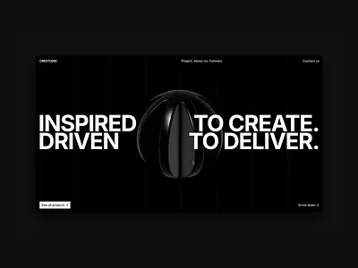 Hero section for Creative Studio creative studio framer framer design framer developer framer website franer designer ui unicorn studio ux uxui web animation web design webdesign website website animation website design