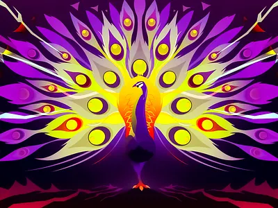 Radiant Majestic Peacock Illustration abstract bird art artistic bird artwork colorful feathers colorful pattern digital artwork elegant design exotic beauty eye catching art fantasy illustration illustration luminous design majestic bird modern illustration nature art peacock artwork peacock feathers royal peacock vibrant animal