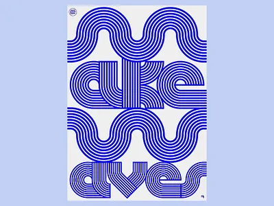 Dynamic Curves Vibrant Typography abstract illustration artistic poster bold letters contemporary design creative layout custom lettering dynamic curves fluid motion graphic poster graphic waves minimalist style modern typography optical illusion retro vibes striking composition unique typography vibrant blue visual harmony visual rhythm wavy lines