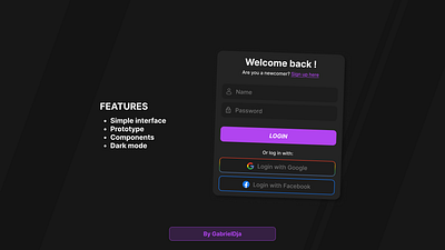 Login / SignUp Page - UI Design components dark design desktop figma graphic design prototype ui ux website