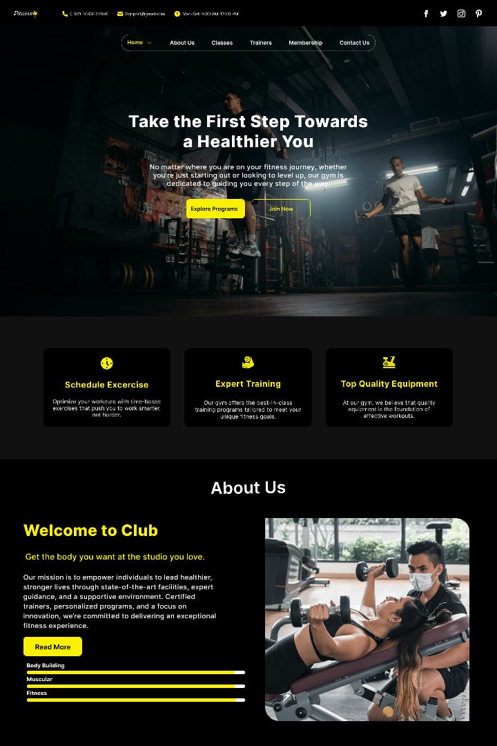 Modern Gym Header Design in Figma🤪👈 clean sleek design figma design gym website header design modern modern design 2025 ui design uiux design user experience user friendly design user interface website design