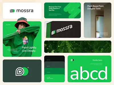 Mossra - Eco Paint Company | Branding animation architecture bento grid brand branding branding guideline building paints design eco graphic design green illustration logo minimalist modern motion graphics nature paint visual identity wall paint