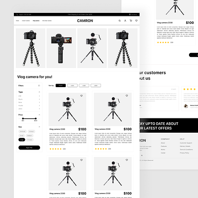 Camera Selling Ecommerce Website camera website ecommerce website mobileapp product design website design