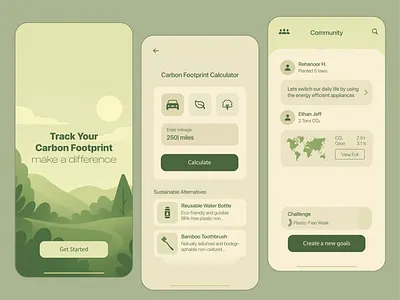 Eco-Tracker | Environment App UI eco eco app environment mobile design mobile ux tree app ui
